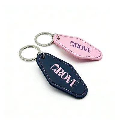 Custom Shape Leather Keychain pink Leather Keytags for Promotional Gift