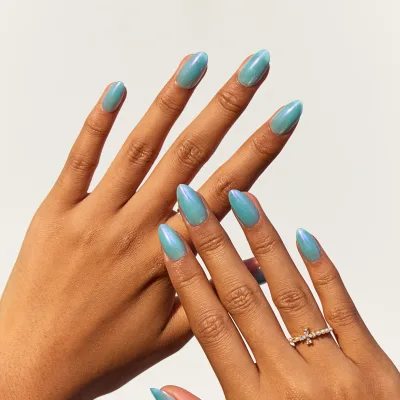 Flashing blue cats eye press on nails acrylic nails soft gel tips beauty supply nails art fake nails Artificial Fingernails