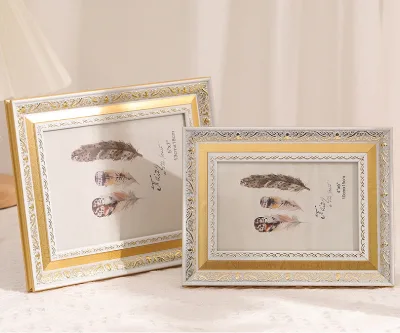 Dual Material Photo Frames PS Plastic Resin Custom Size 4x6 5x7 8x10 Inches for Wall Tabletop Decoration