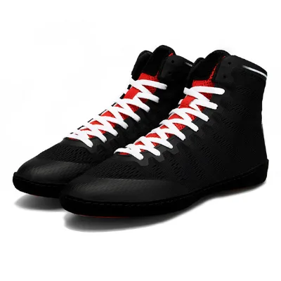 Custom Designer Logo Professional Wrestling Shoes with Mesh Lining Winter Soft Bottom for Men's