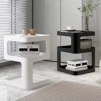 The Light Luxury Wrought Iron Corner Nightstand for Home Use, Which Can Be Converted Into a Practical Living Room Coffee Table