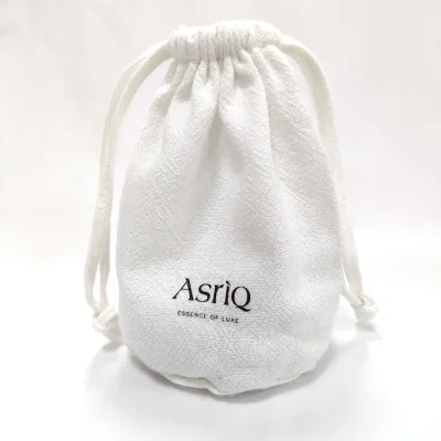 Custom High Quality Round White Cotton Jewelry Packaging Pouch With Company Logo