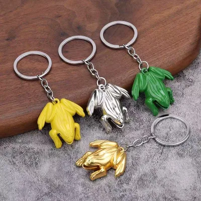 Wholesale Metal Animal Keychain Cute Lucky Frog Metal Keychain Souvenir Gifts Metal Keyring for Backpack Charm in Animal Theme