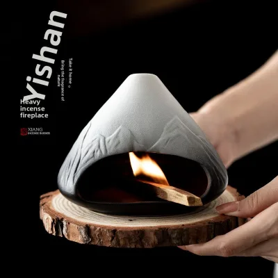 Yuan Shan Aromatherapy Ceramic Incense Burner Sage Cedar Peruvian Sacred Wood Tray Stand Burning Plate Ornament Incense Holder