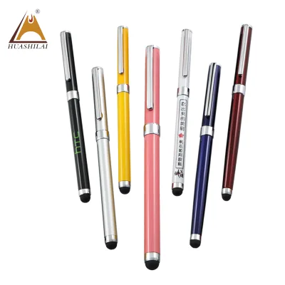 2 in 1 New Cheap Colorful Design Cute Touch Screen Digital Roller Ball Pen Metal Custom Logo Funny Stylus Pen with Box