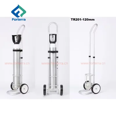 Hospital Medical Push Type Cylinder Trolley Stainless Steel and Aluminium Hand Tool with Low Pressure Oxygen Bottle Trolley