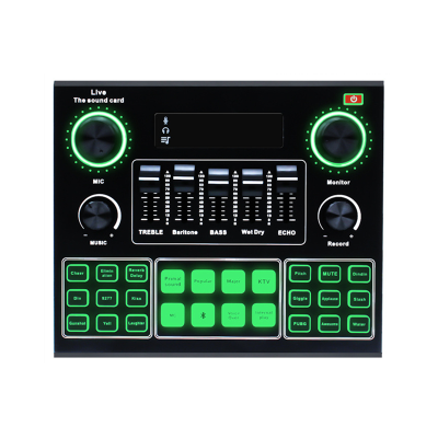 Multifunctional Live V9 Sound Card Intelligent Volume Adjustable M Audio Mixer Soundcard Live Show Sound Recor