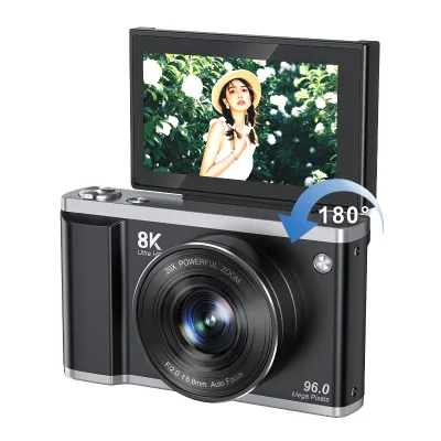 Factory Private Label WIFI 96MP 60 Filters Anti-shake WDR Vlogging Camcorder 180 Degree Flip Screen 8K Digital Camera SD