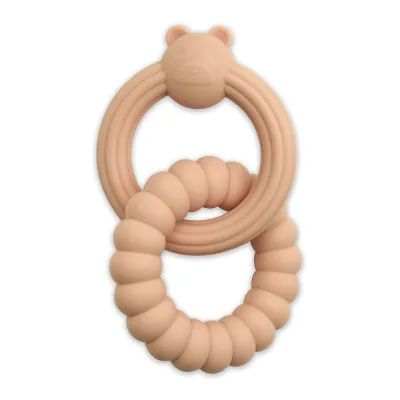 Food-Grade Newborn Toddlers Silicone Teether Ring Unbreakable Sensory Rattle Toys Easy-Grip Silicone Baby Teething Toys