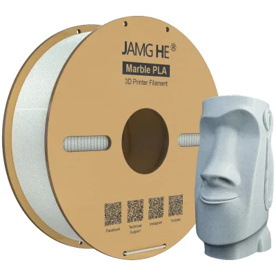 JAMGHE Marble Pla Filament 175 mm 3D Printer FDM PLA Filament Smooth Surface Toughness Non Toxic 1 KG Printing Factory