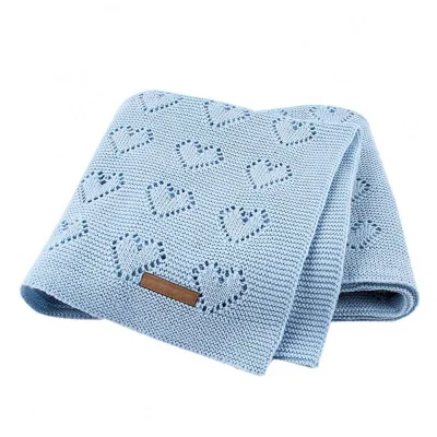 Portable Baby Soft Knitting Blanket Travel-friendly Cotton Square for Home & Hotel Use for Spring