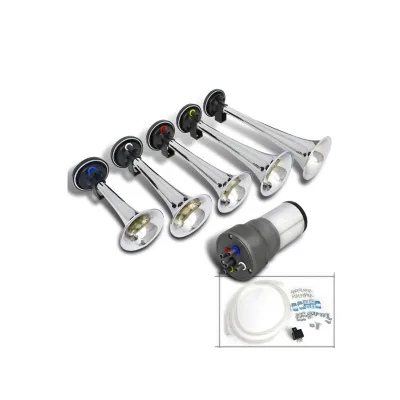 12V 125Db Chrome Car Truck "La Cucaracha" Musical Air Compressor Horn