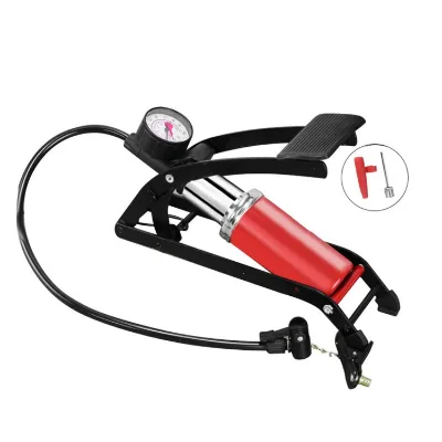Bike Floor Foot Pump with Gauge Portable High Pressure Air Pump for Cars Bicycle Sports Balls Single Cylinder