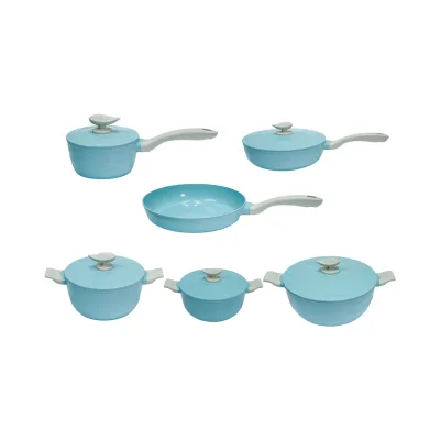 Factory Wholesale Cheap Price Classic Style White Granite Marble Coating Non-Stick Cookware Set