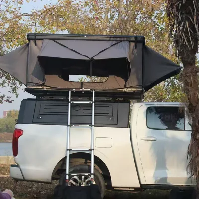 Aluminum Alloy Truck Bed Canopy with Folding Hinged Roof Tent Tonneau Cover for Navara NP300 Folding Size Fits Carton