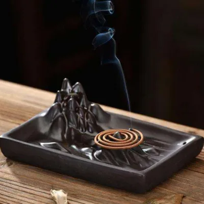 Ceramic Waterfall Incense Burner Wire Incense Burner Incense Stick Backflow Cone Burner