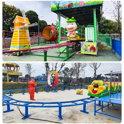 Electric Fruit Worm Train Set for Mum and Baby Attraction Park Equipment Stainless Steel Construction 16 Seats 120m Track
