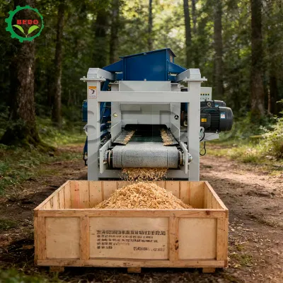 Easy Operation Industrial Electric Motor 4 Spiral Shaft Wood Shavings Machine with Hardened Blades 20kw Power