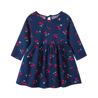 2024 Wholesale Spring Autumn New Girl in Long Sleeved Dress Children's Printed Party 8 Years Sweatshirt Clothing