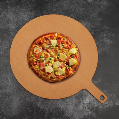 KITCHENCARE Pizza Board for Restaurant Professional Round Wood Fiber Cheese Board