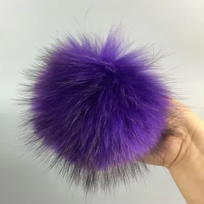 Real Fur Pompom Fur Pom With Buckle Fox Pompom Balls Fur Pompon Raccoon Pom Pom for Scarves Hats Accessories