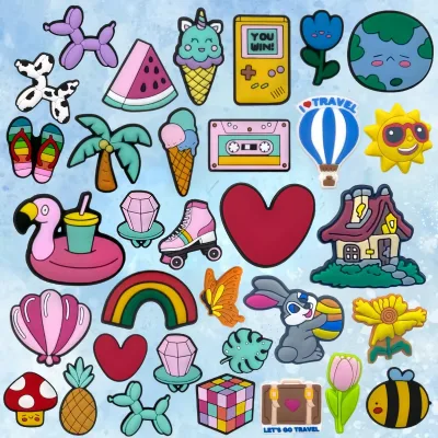 Trending Products 2024 New Styles Pvc Charm Shoe Accessories Bag Charm High Quality Shoe Lace Charms for Kids Adults Bulk