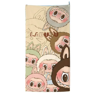 Linda Popular Labubu Multi-picture Bath Towel Beach Pool Towel Bubble Labubu Cute Bath Towel