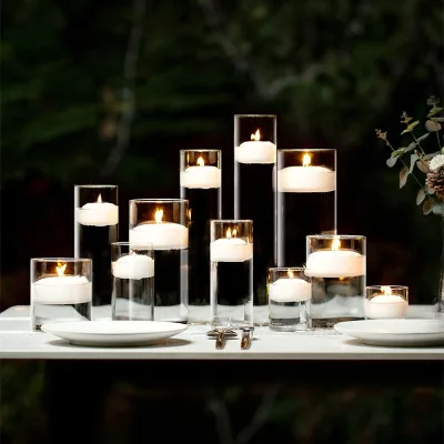 Glass Candlestick Candlelight Dinner Birthday Party Hotel Wedding Floating Candle Cup
