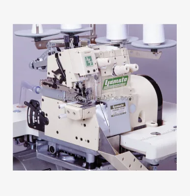 Used Yamato AZF8400 2 Needle 4 Thread Cylinder Bed Overlock Machine with Automatic Thread Trimmer Industrial Sewing Machine