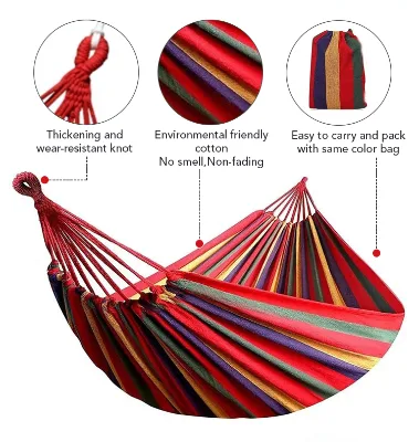 Outdoor Portable Lightweight Nylon Single Double Parachute Folding Camping Hammock