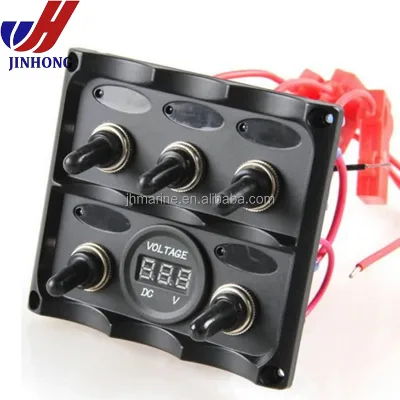 12 Volt Yacht Marine Boat Toggle Switch with Voltmeter Switch Panel