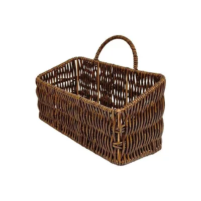 Modern Kitchen Wall-mounted Hand-held Woven PP Rattan Multifunction Storage Basket Small Flower Design