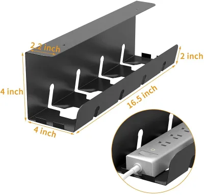 Factory Wholesale Hider Cord Cable Management Tray Under Desk Cable Management Tray