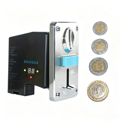 Plastic Coin Acceptor DC12V Diameter 16-30mm/thick1.5-3.0mm Coins Designed for Use Coin Switch for Arcade Fighting Game Machine