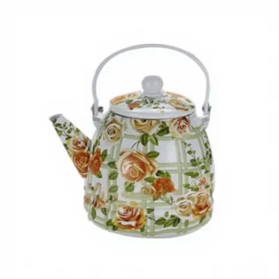 Custom Flower Decorative Pattern 3.2l Enamel Teapot Enamel Kettle