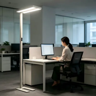 LED Floor Lamp Modern Design Touch Dimmable Stand Alone Aluminum Full Spectrum Eye Protective Light for Study Office Work CE FCC