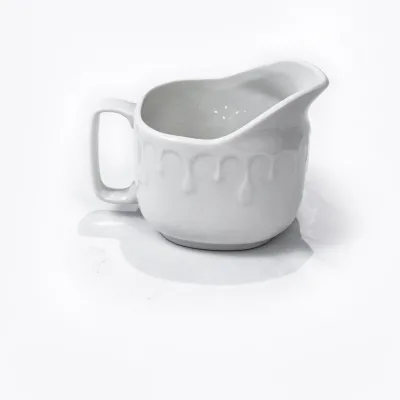 Jinbaichuan Special Design Customized White Ceramic Espresso Milk Jar