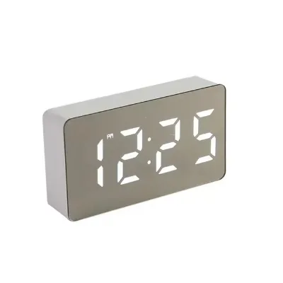 High Quality LED Mirror Desk Clock Simple Contemporary Design Battery Operated Silent Design for Bedrooms Offices Retirement Use