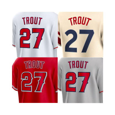 2025 New Stitched Baseball Jerseys Los Angeles 27 Mike Trout 6 Anthony Rendon