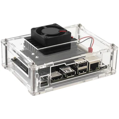 Acrylic Case Transparent Shell with Cooling Fan for Nvidia Jetson Nano 2GB Board (Mainboard is not included)