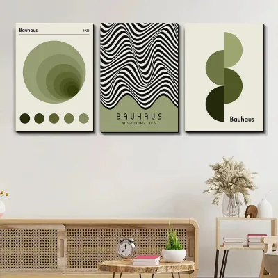 Modern Nordic Art Style Abstract Scenery Eco-Friendly Handmade Printed Canvas Framed Stretched Painting for Indoor Decoration