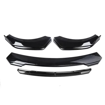 Glossy Black Sports Design Car Front Bumper Lip Spoiler Rear Side Skirt Splitter Universal Kit