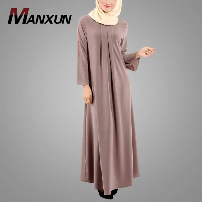 Modern Turkey Abaya Design Simple Fashion Plus Size Clothing for Women Blush Pink Muslim Dress