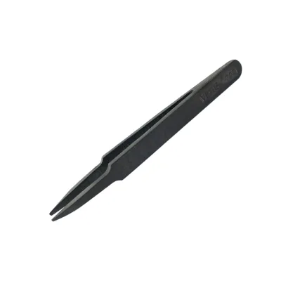 Conductive Black Plastic ESD Tweezers for Industrial Manufacturing Operations
