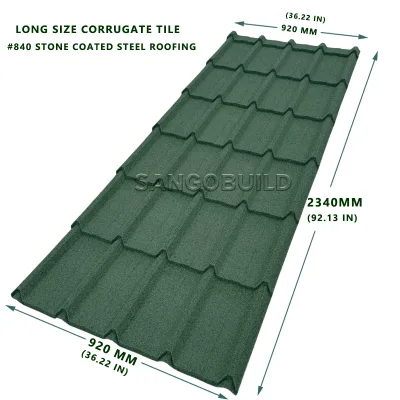 Building Materials Bigger Size Color Stone Coated Alu-zinc Metal Roofing Light Weight Long Size Corrugate Tile Easy to Install