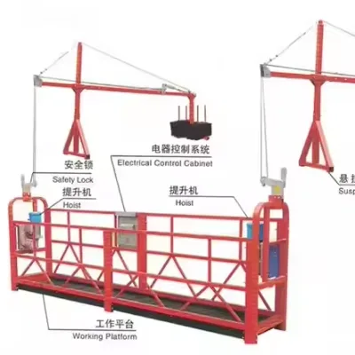 Suspended Aluminum Alloy Steel Platform Work Cradle Zlp630 Facade Maintenance Modular Hanging Basket Building Construction