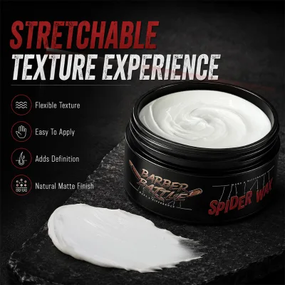 20+ Years BARBERBATTLE Print logo Strong Hold No Flake Styling Cream Matte Finish Spider Fiber Wax for Men Textured Hair Styling