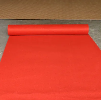 Red Polypropylene Non Woven Backing Carpet Plain Exhibition Carpet