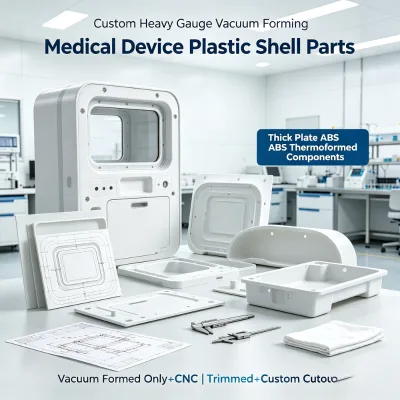 Custom Heavy Gauge Vacuum Forming Medical Device Housing Large Thick Plate ABS Plastic Shell for Healthcare Equipment Enclosure