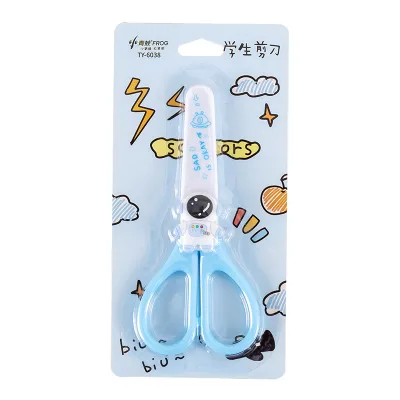 Children's Scissors Paper Cut Lace Cartoon Anti-pinching Elastic Plastic Multi-color DIY Manual Scissor Student Kindergarten
